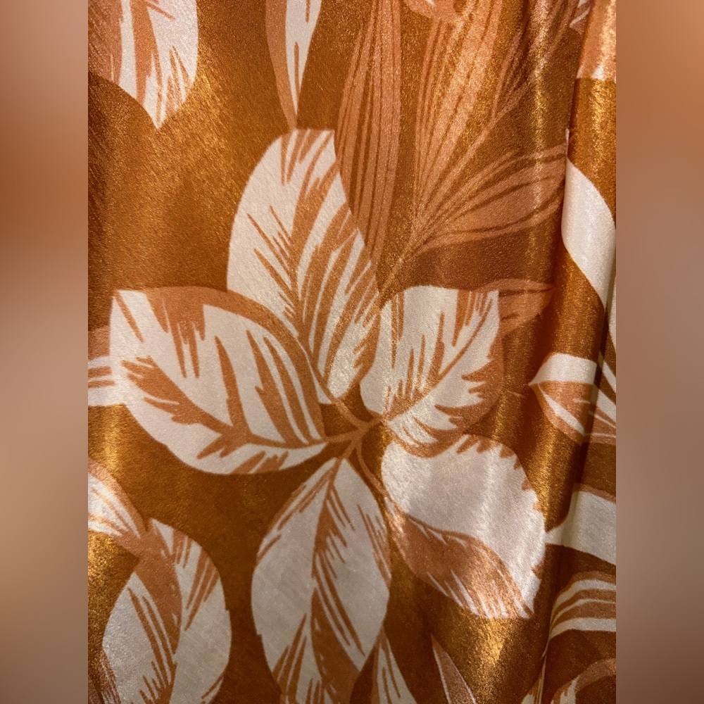 Orange and White Floral Silk Mini/Short Dress for Summer with Adjustable Straps - Picture 9 of 9